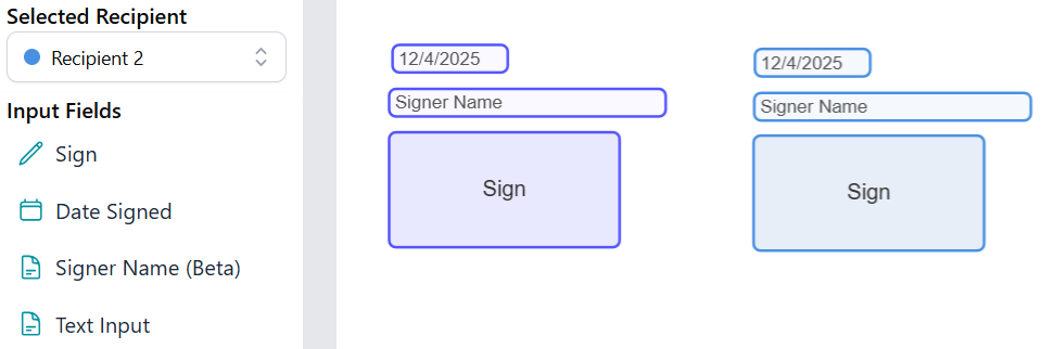 PDF editor with annotation toolbar and placed fields